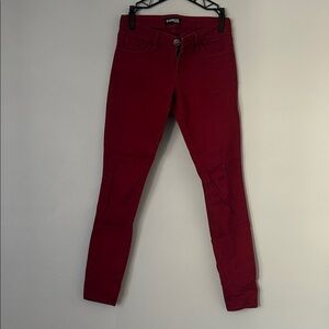 Express Burgundy Skinny Jeans